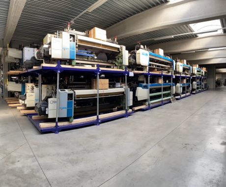 Robuuste opslagpallet voor Unica Textile Machinery